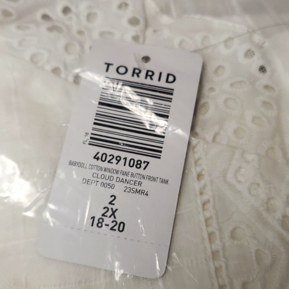 ❤️NWT VINTAGE TORRID BABYDOLL TANK - 100% COTTON - SWEETHEART NECK BUTTON CAMI - Picture 5 of 14